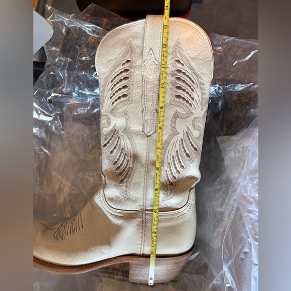 LUCCHESE Evangeline Leather Cowboy Boots in Wheat Glitz sz 7.5 EUC - Picture 11 of 14